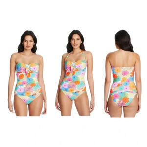 Bleu Rod Beattie Fresh Picks Knot Front Bandeau Tankini Top and Bikini Bottom